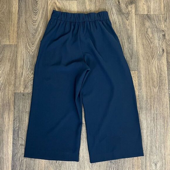Lululemon Women's Size 6 Navy Blue Noir Crop Wide Leg Pull On Pants Trouser - Picture 3 of 11